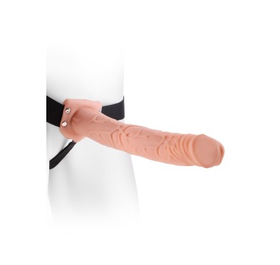 Proteza-HOLLOW STRAP-ON W BALLS 11"""" FLESH